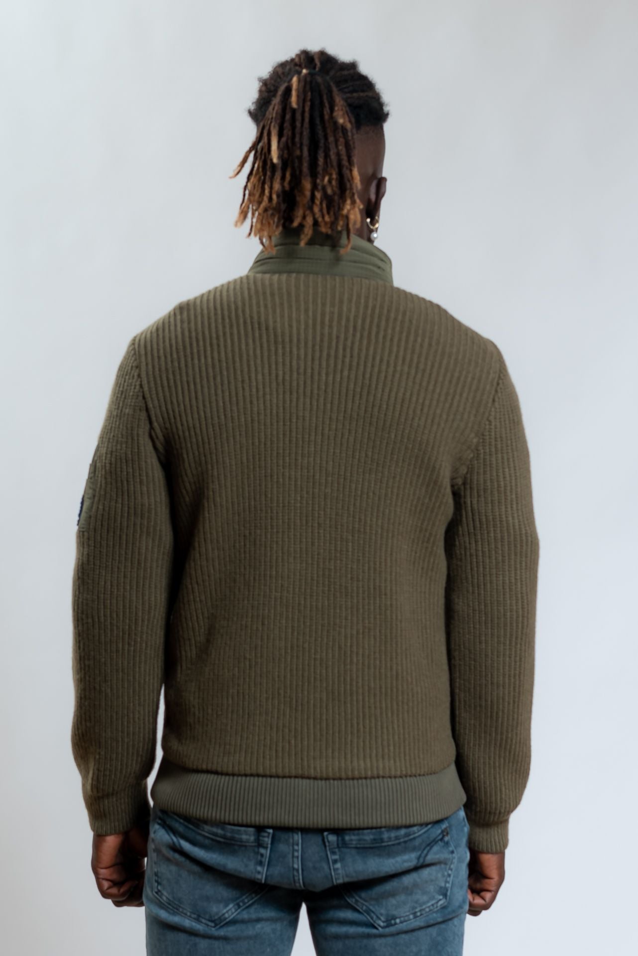 Bob Company Piumino Port con Dettagli in Maglia Verde, retro