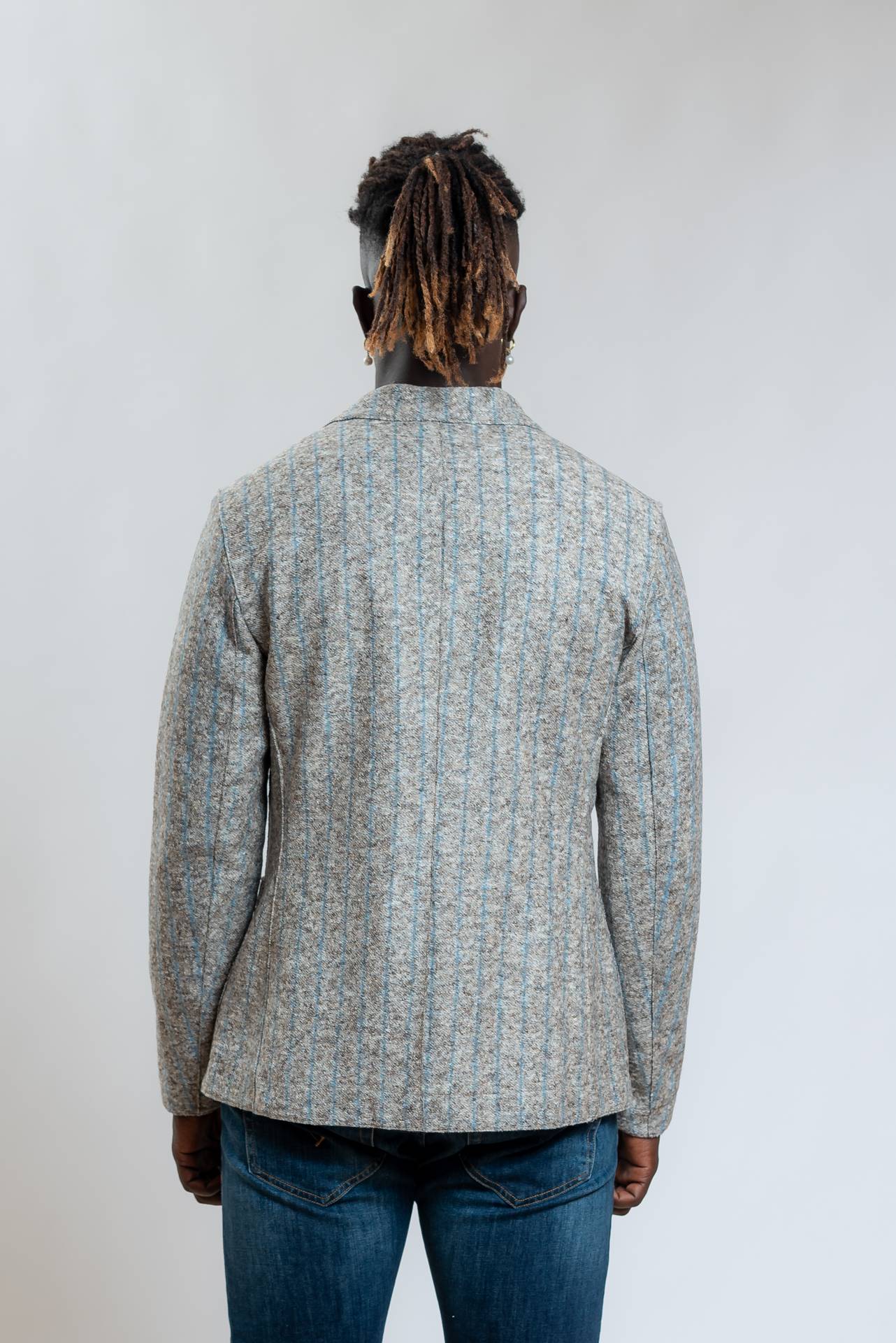 bob company giacca harlow gessata monopetto grigia, retro