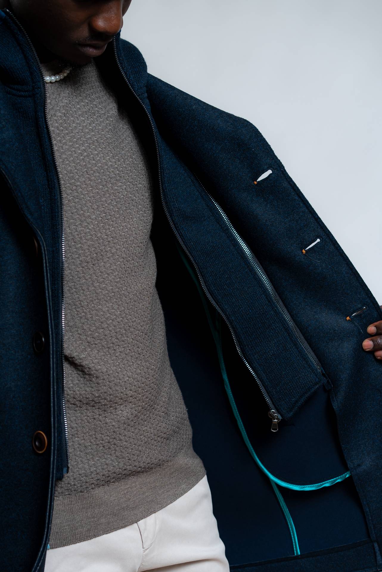 Bob Company Cappotto Andy in Neoprene Blu con Cappuccio, dettaglio2