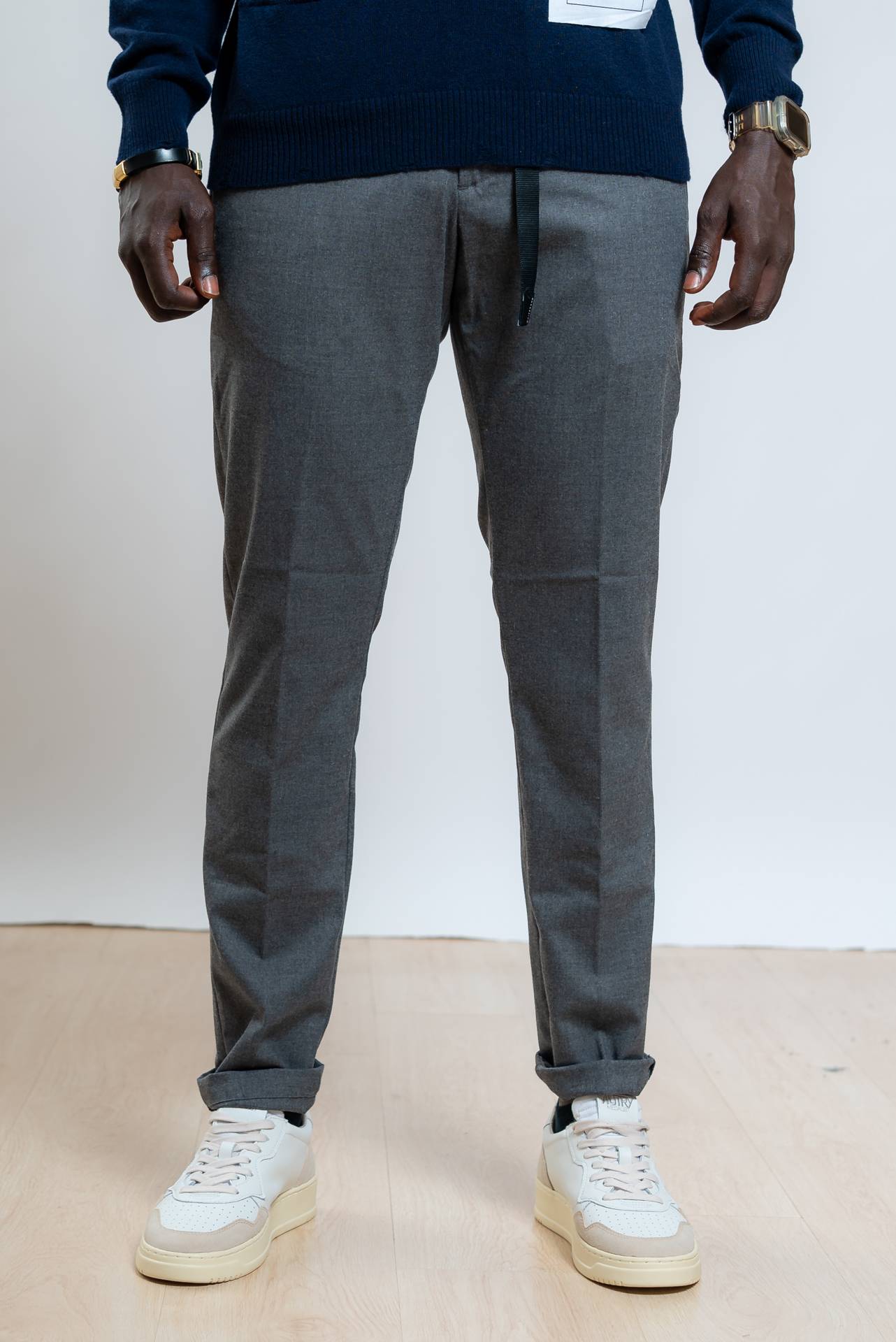 Pantalone Robert Grigio Effetto Lana