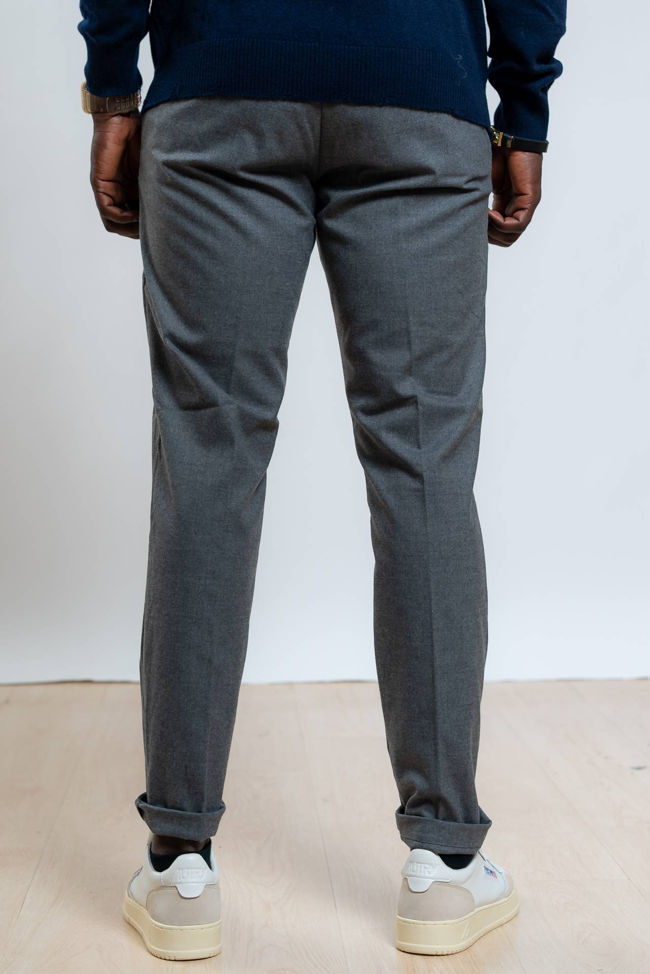 Pantalone Robert Grigio Effetto Lana