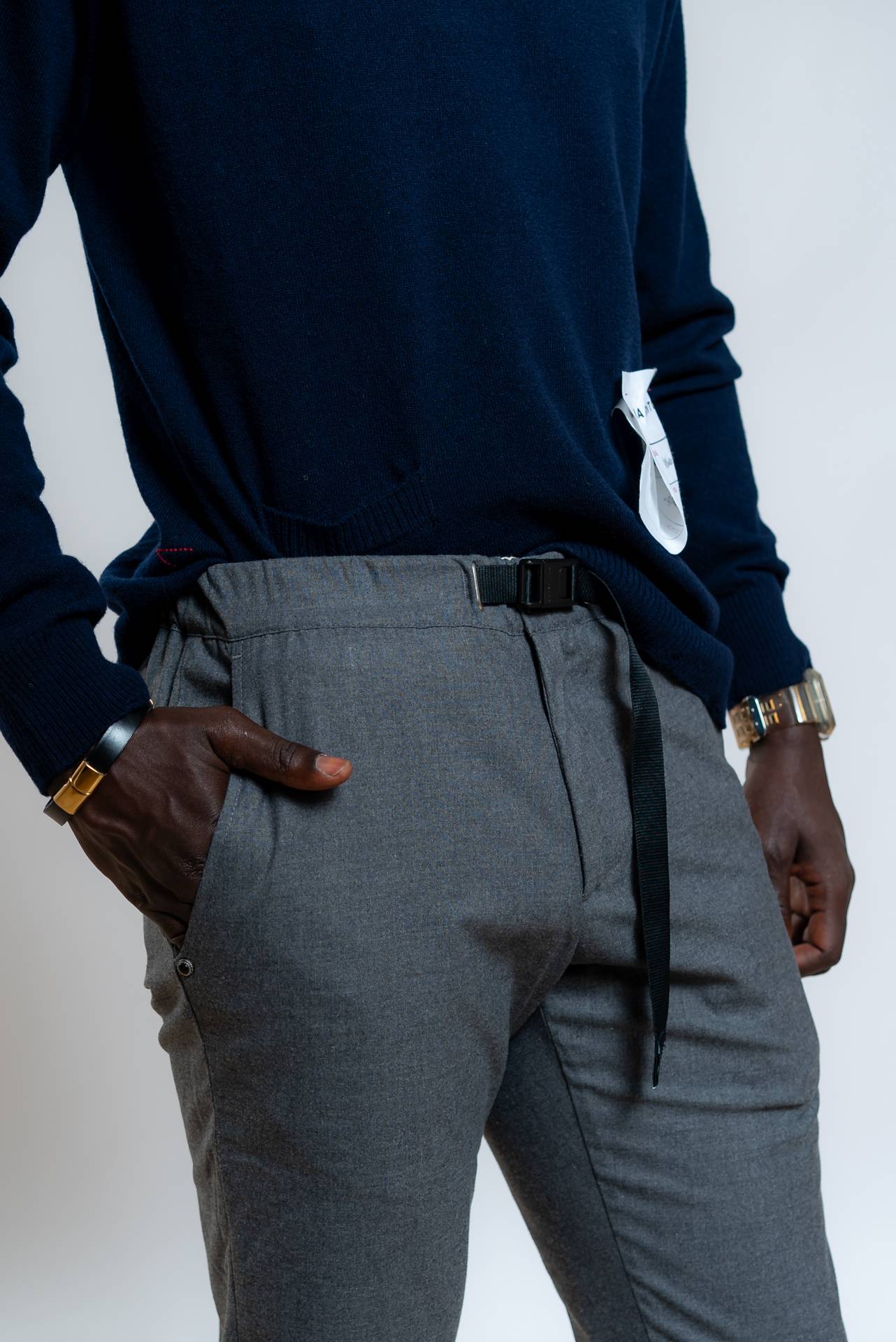 Pantalone Robert Grigio Effetto Lana