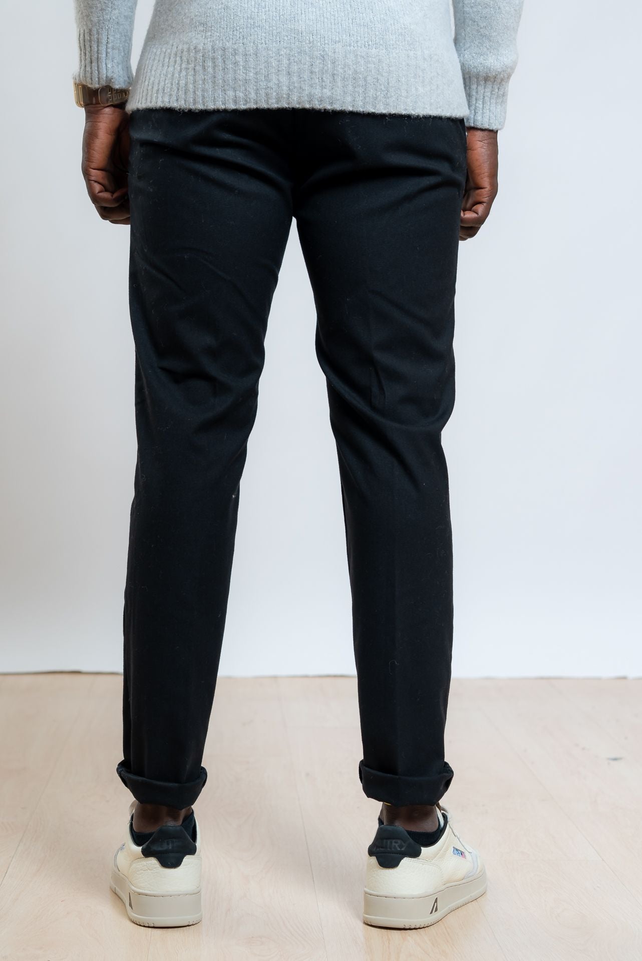 Pantalone Robert Nero Effetto Lana