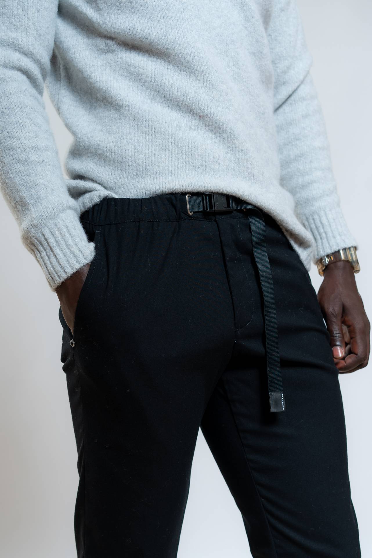 Pantalone Robert Nero Effetto Lana