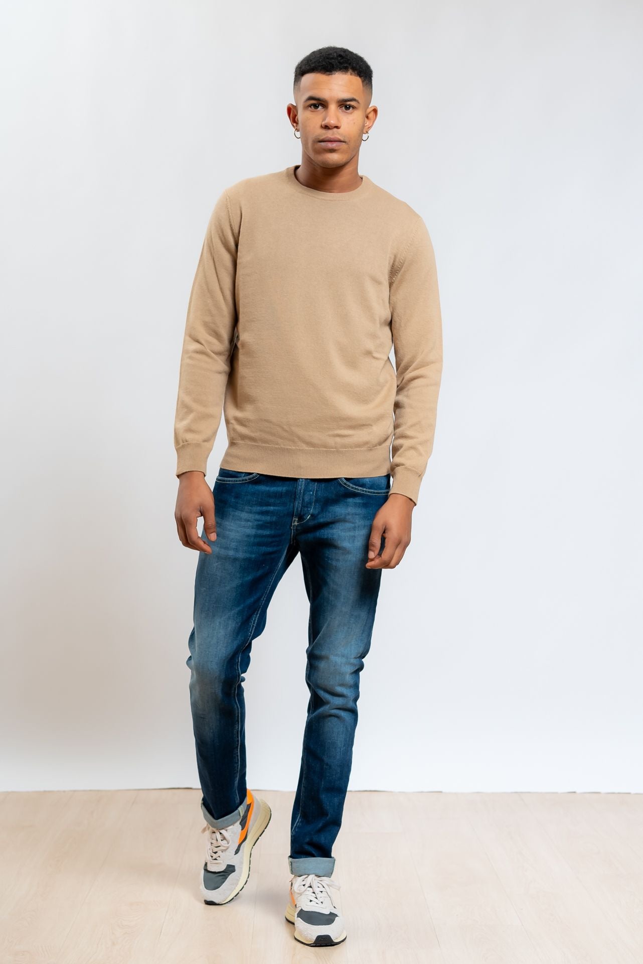 Maglia Beige a Girocollo in Lana