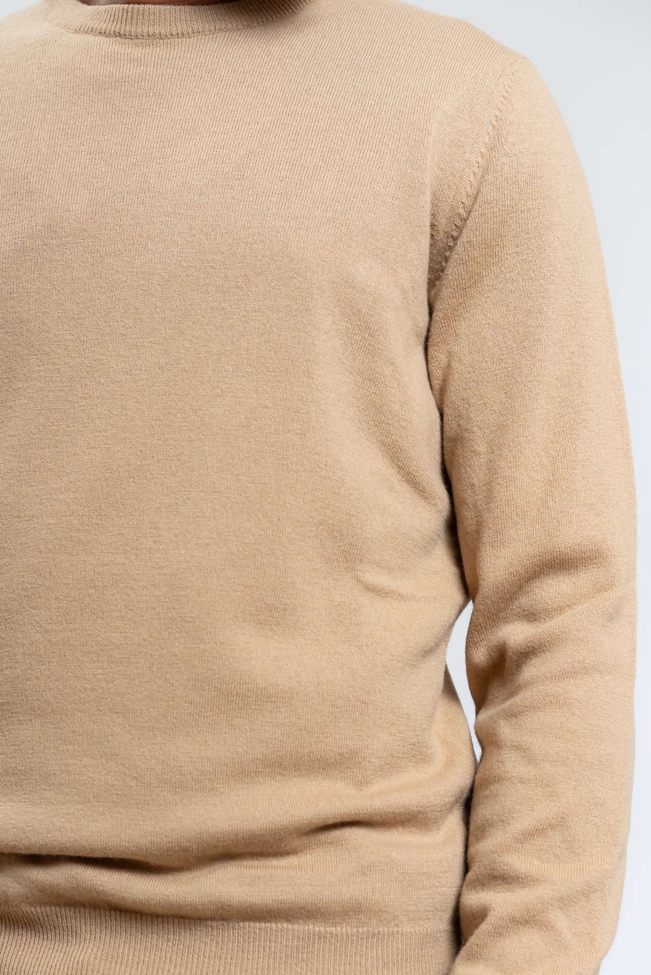 Maglia Beige a Girocollo in Lana