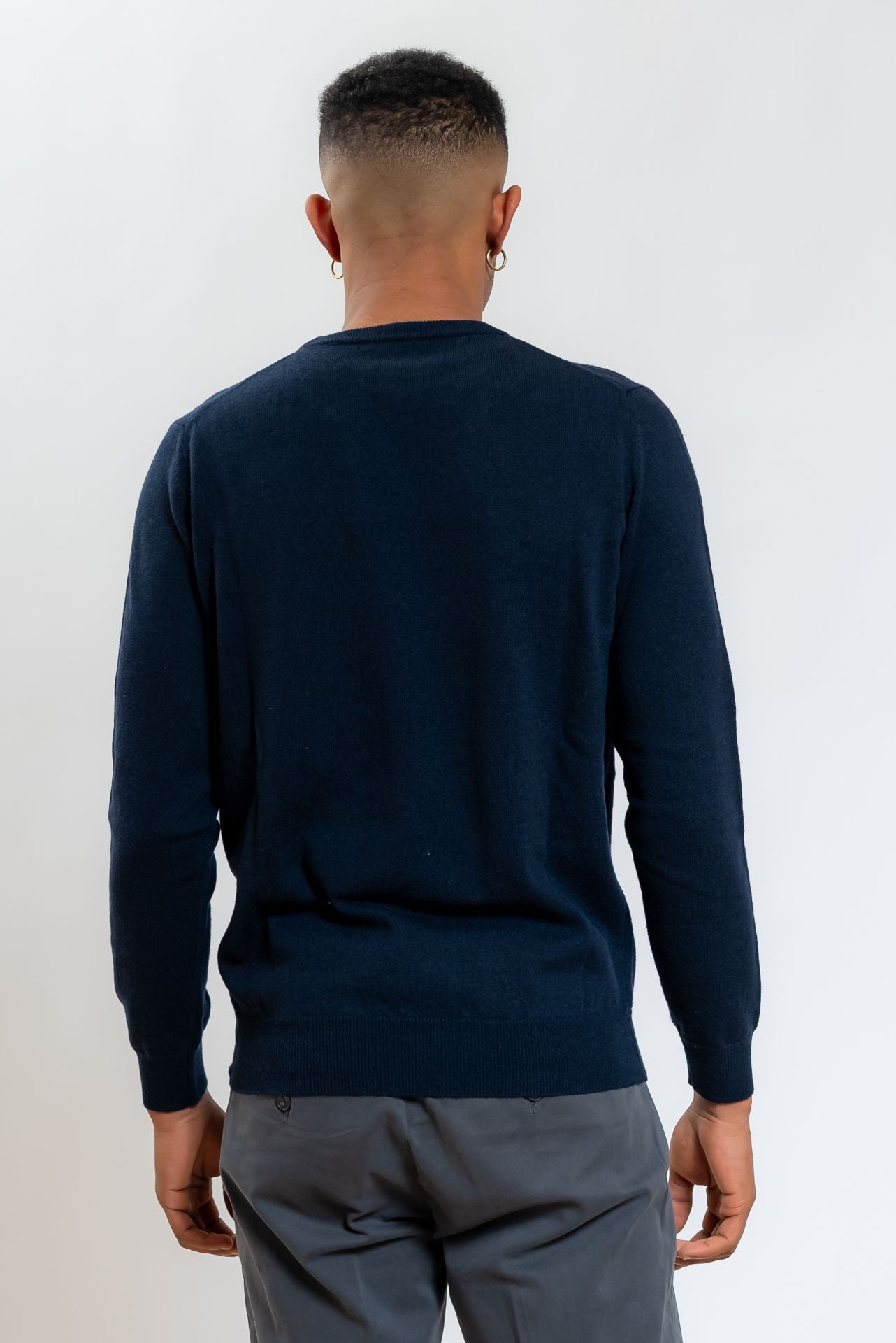 Maglia Blu a Girocollo in Lana