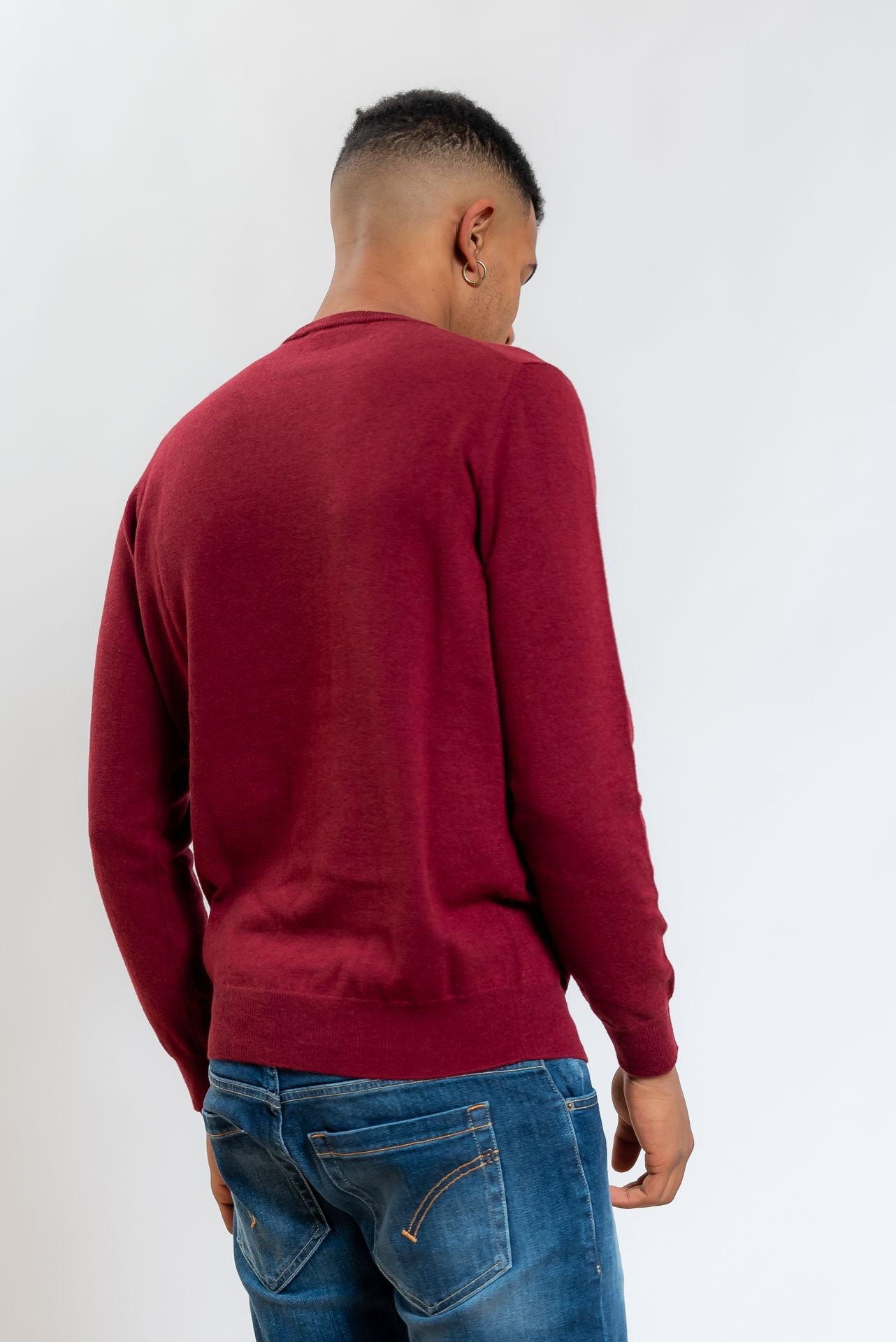 Maglia Bordeaux a Girocollo in Lana