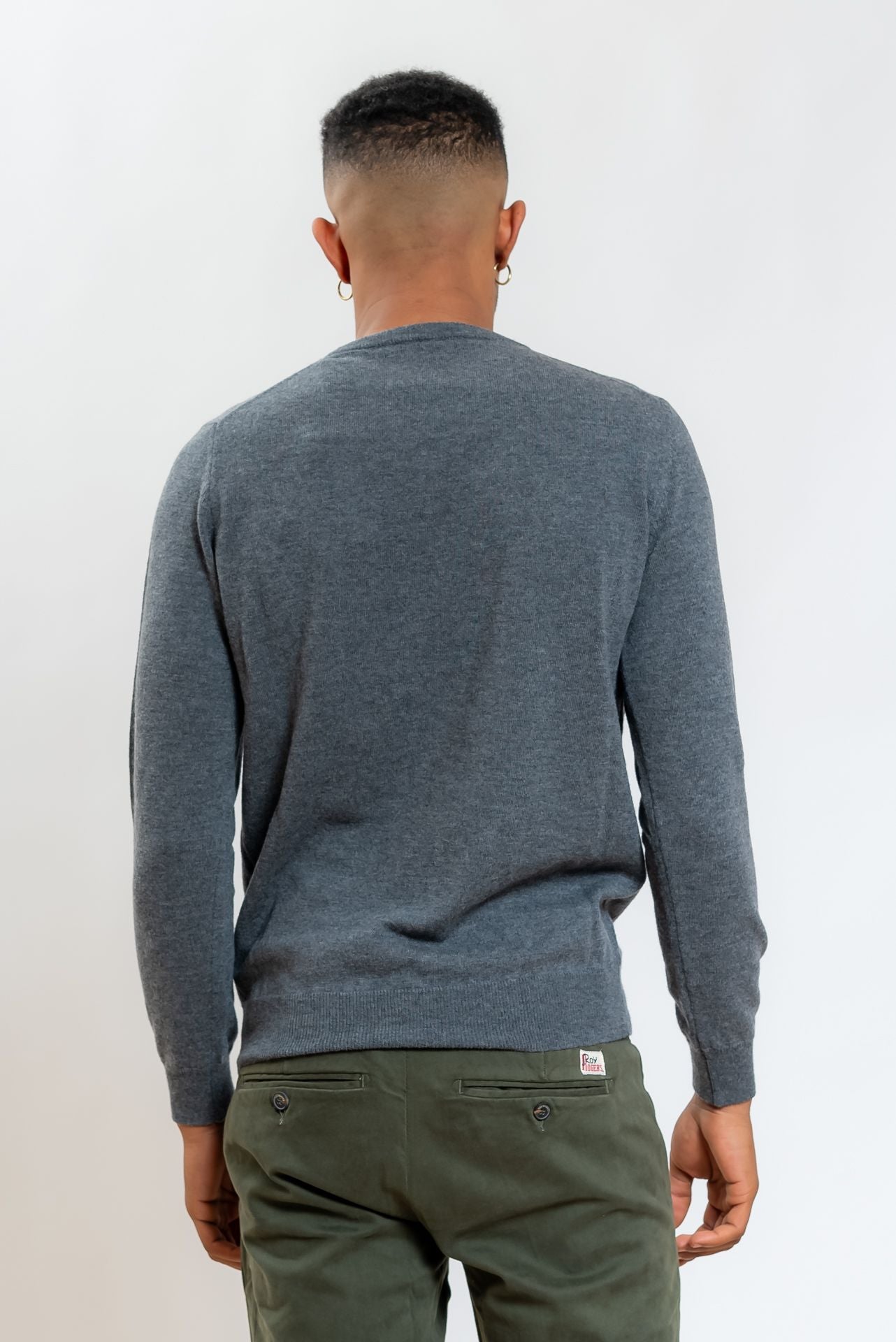 retro della maglia in lana grigia di kangra uomo in saldo al 50%