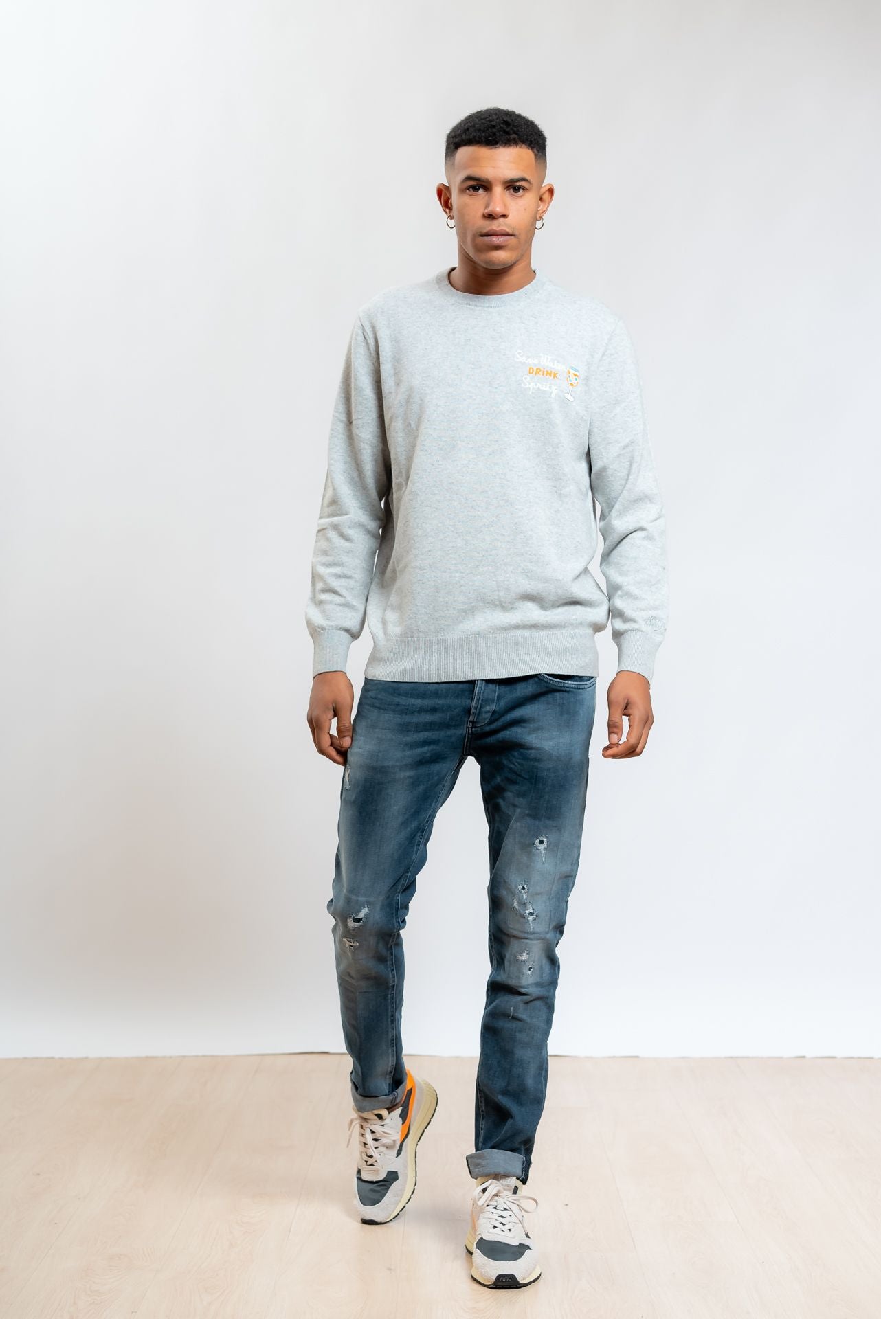 Maglione Heron Light Drink Spritz Grigia