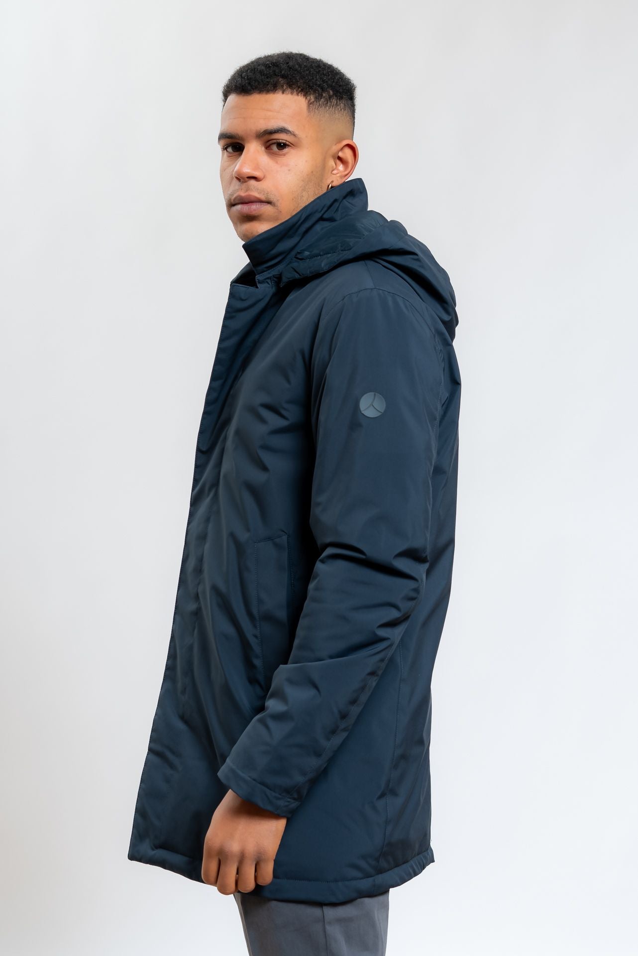 Trench Akkaido in Tessuto Tecnico Blu