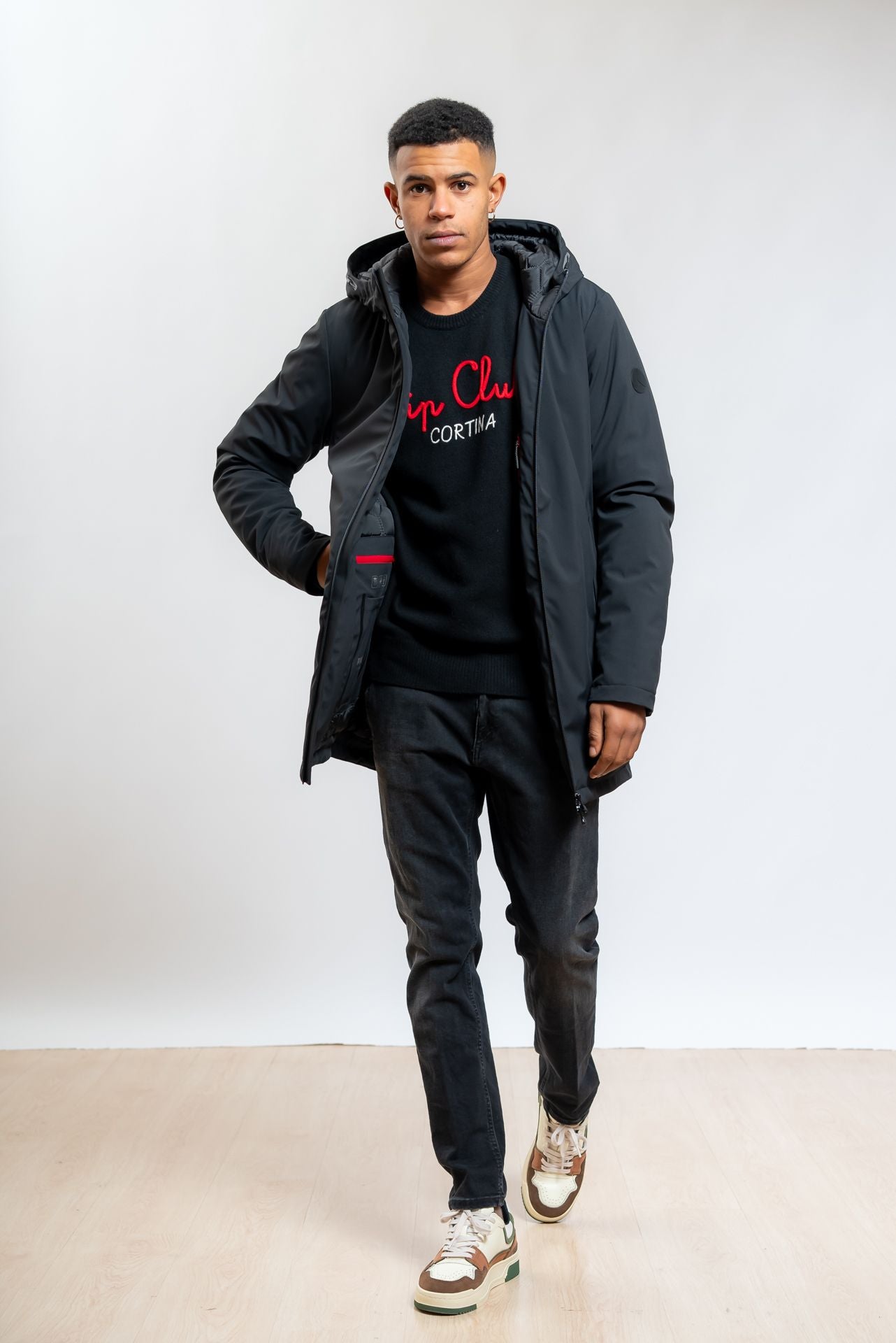 Parka Auji/SC in Tessuto Tecnico Nero