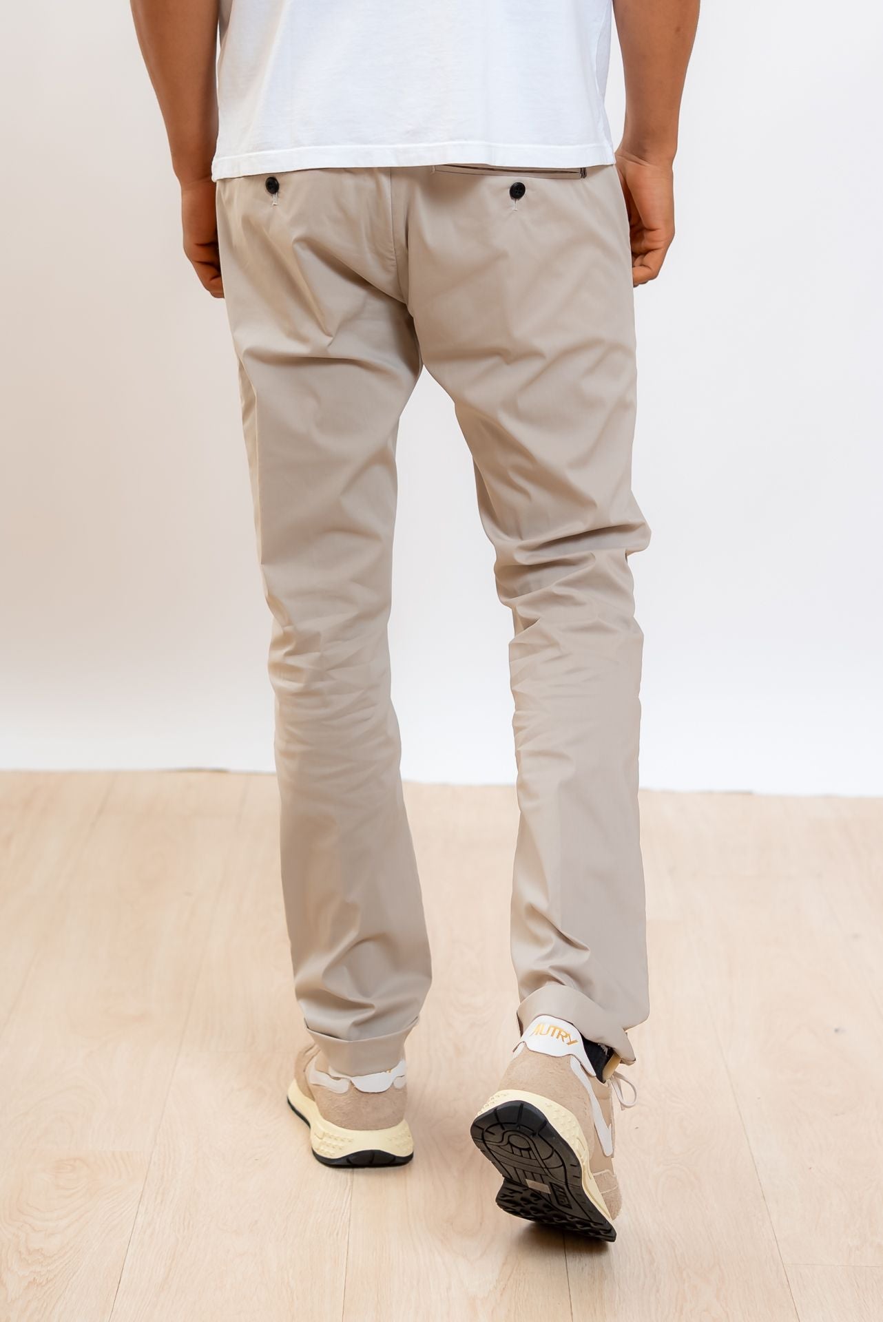 dondup uomo Pantaloni Gaubert in Popeline Beige, retro