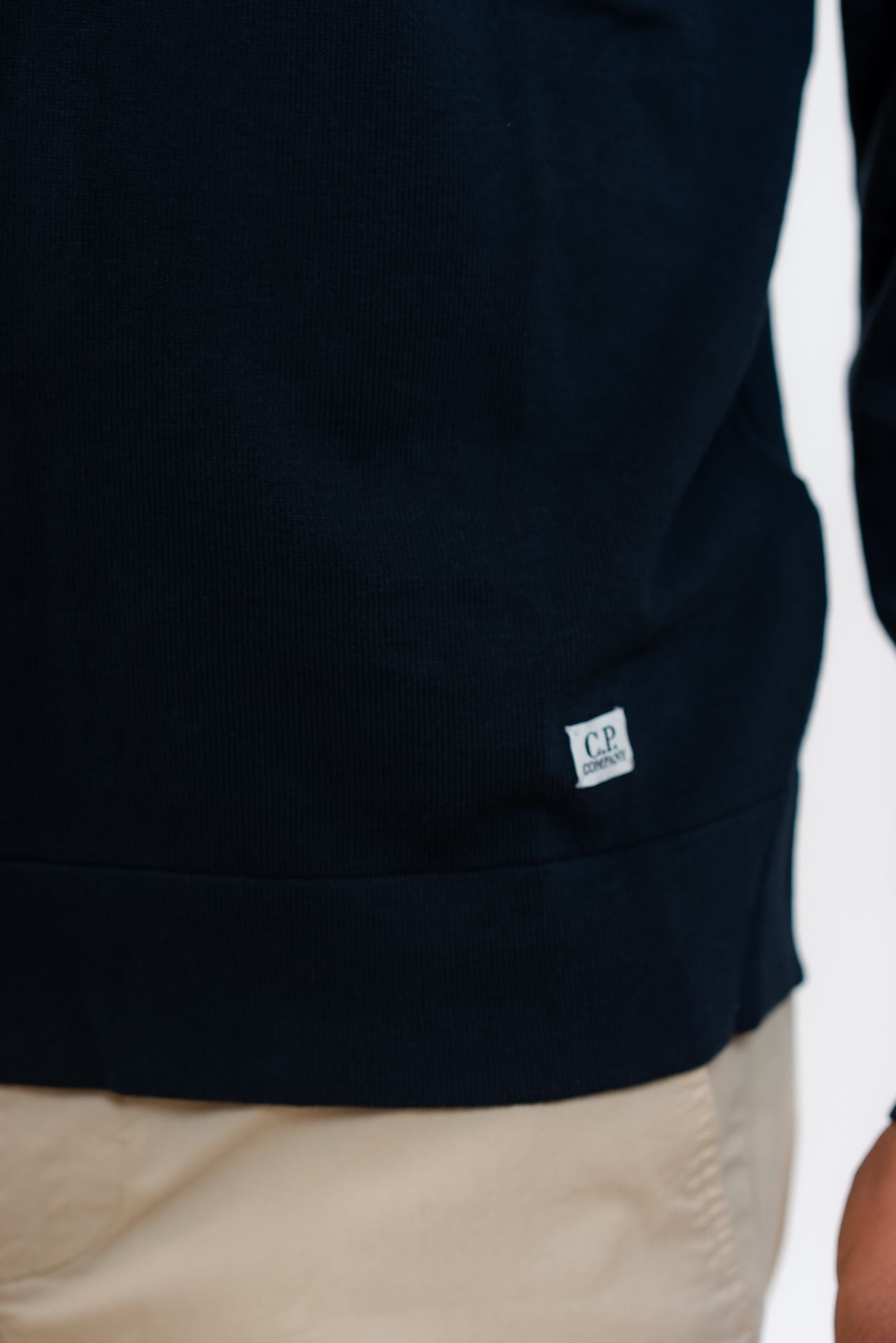 cp company Maglia in Crepe di Cotone Blu, dettaglio