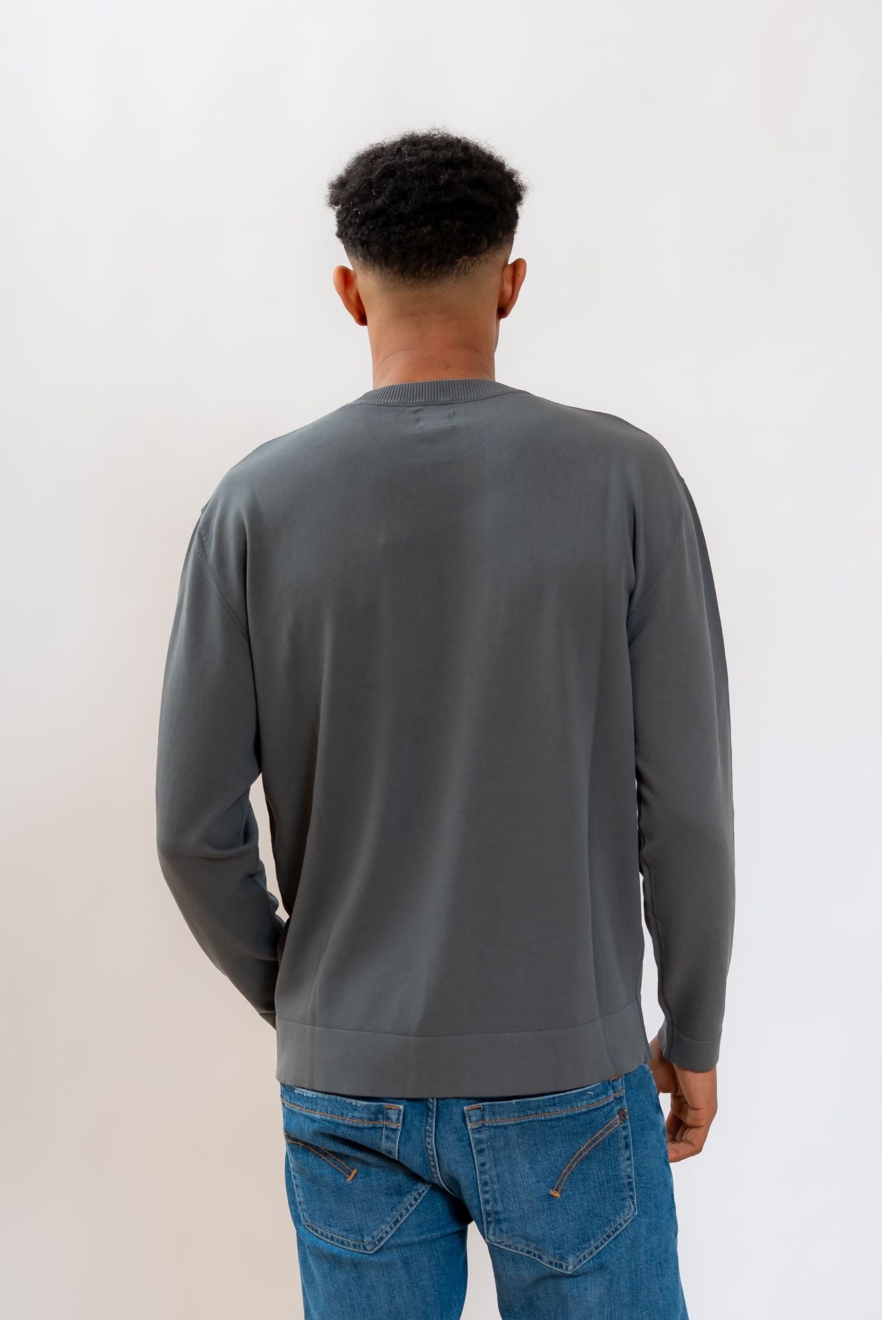 CP Company uomo Maglia in Crepe di Cotone Grigio, retro