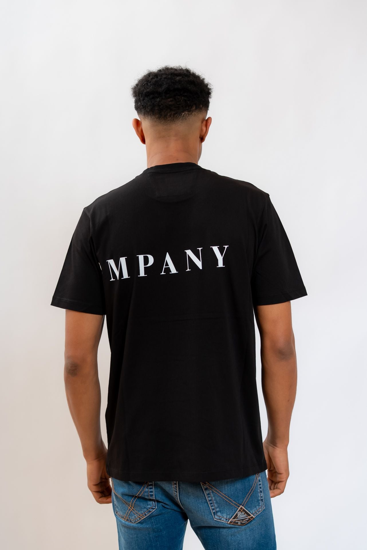 CP Company uomo T-shirt nera in Cotone 30/1 con Logo sul davanti e sul retro, retro