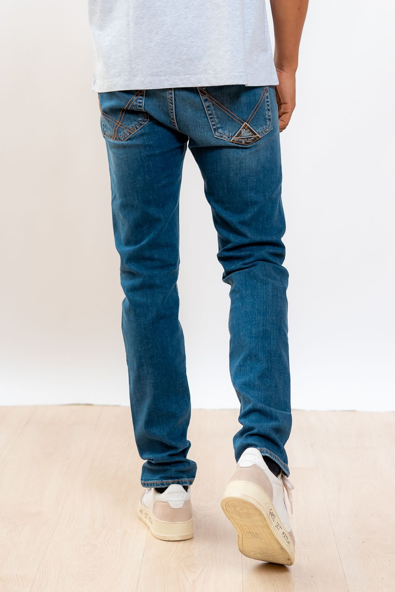 Roy Roger’s uomo Jeans Weared 517 Lavaggio Medio Slim Fit, retro