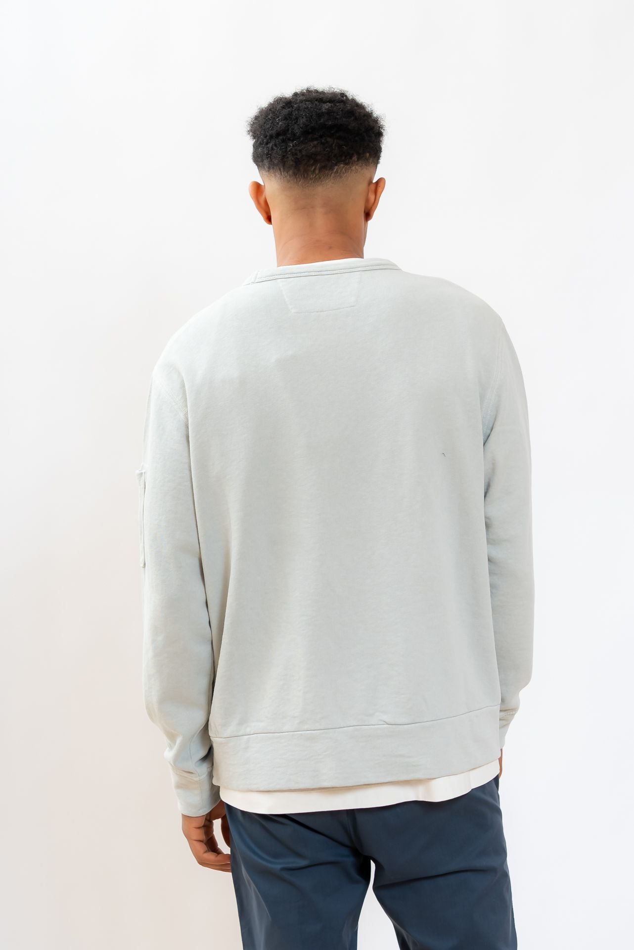 CP Company uomo Felpa Malfilé Fleece in Cotone Grigio, retro
