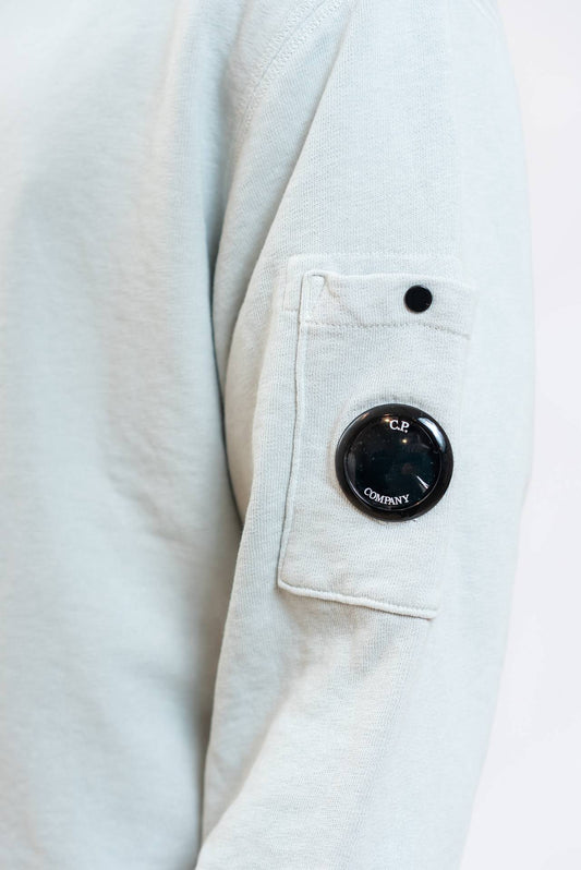 CP Company uomo Felpa Malfilé Fleece in Cotone Grigio, dettaglio