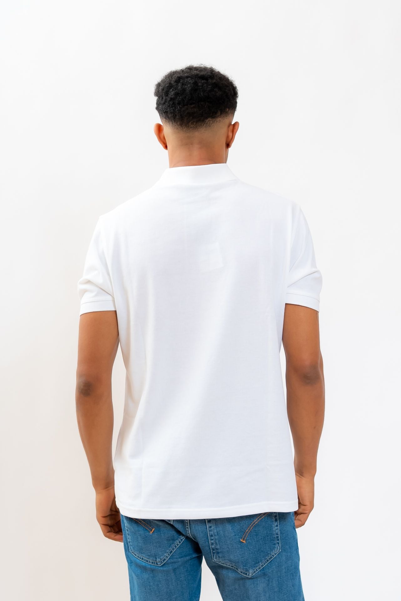 Barbour International uomo Polo Essential in Cotone Bianco, retro