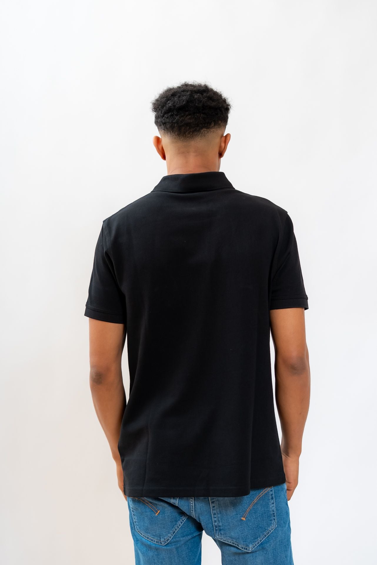 Barbour International uomo Polo Essential in Cotone Nero, retro