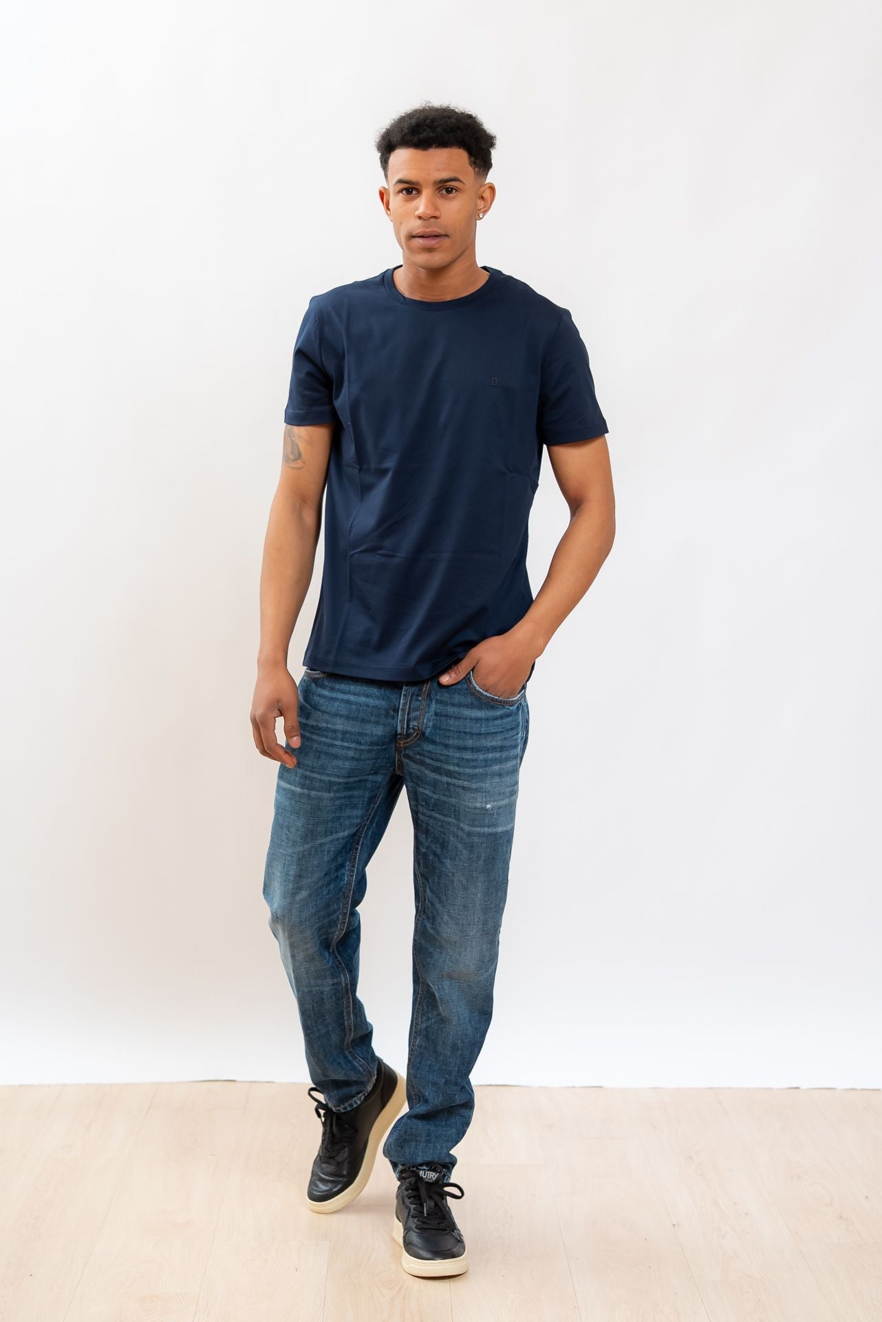 Dondup uomo Jeans Brighton Scuro Carrot Fit, intero