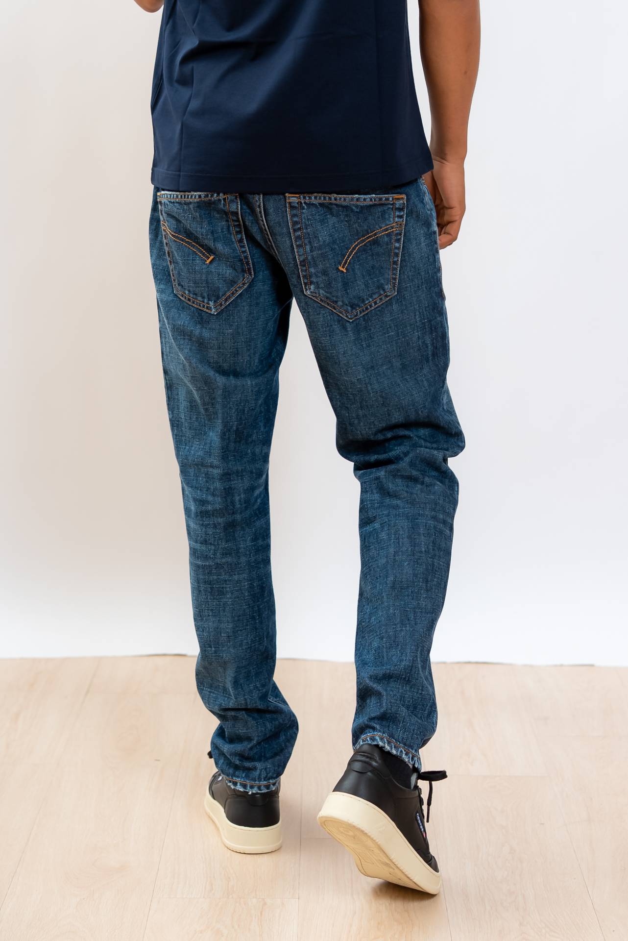 Dondup uomo Jeans Brighton Scuro Carrot Fit, retro