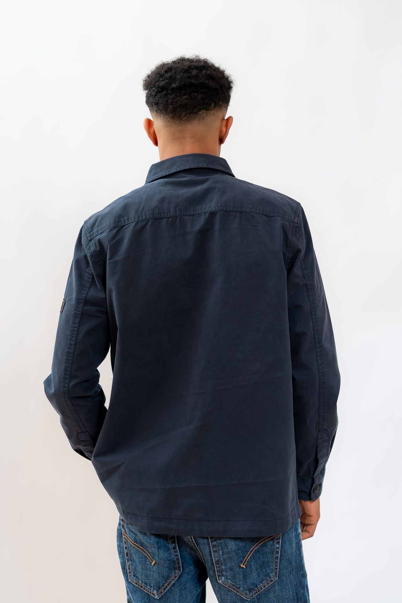 Barbour International uomo overshirt a Camicia Overshirt Arlo in Cotone Blu, retro