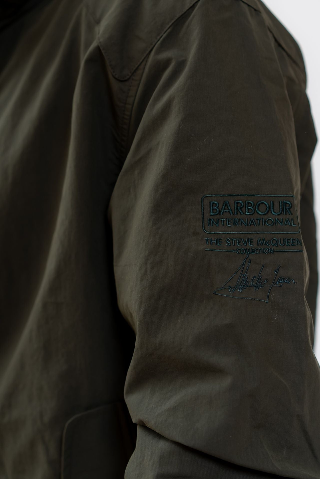 Barbour International uomo Giacca Bomber Harrigton Verde, dettaglio