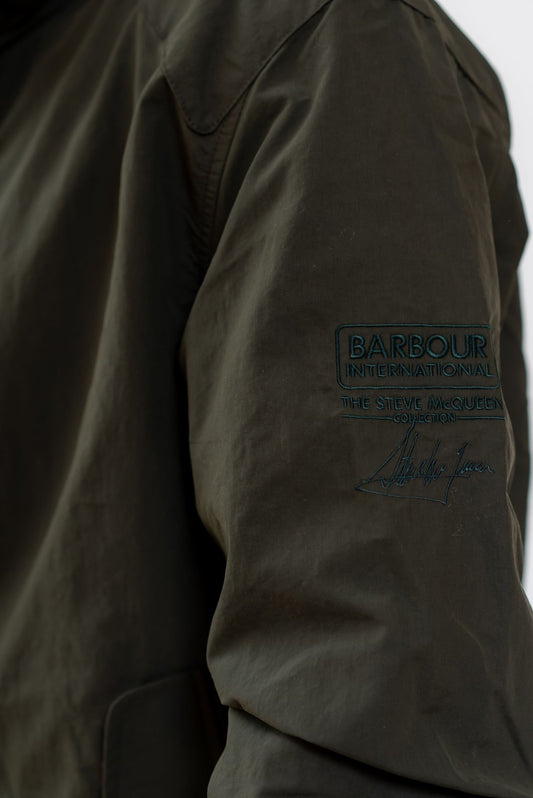 Barbour International uomo Giacca Bomber Harrigton Verde, dettaglio