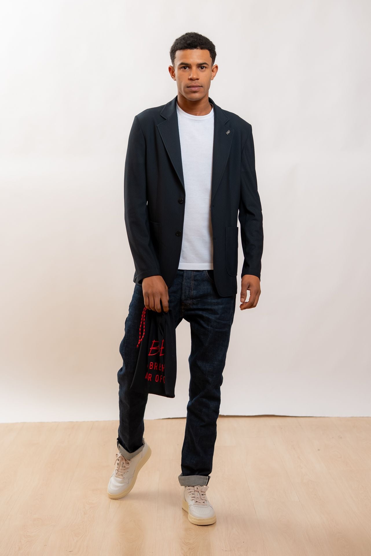 Bob Company Giacca Golden Monopetto Blu in Mesh, intero