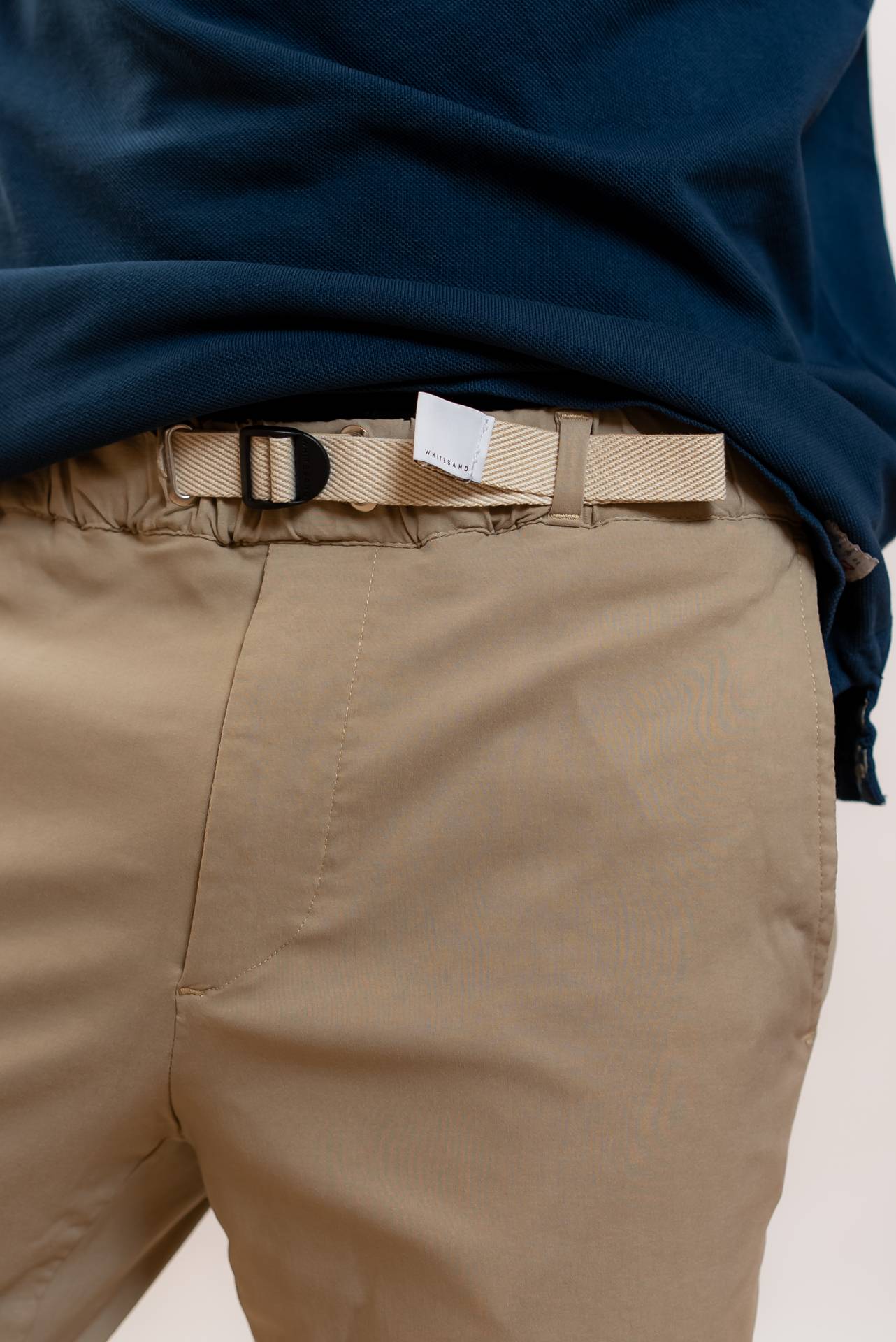 White Sand Pantalone Greg con Vita Elasticizzata Beige, dettaglio