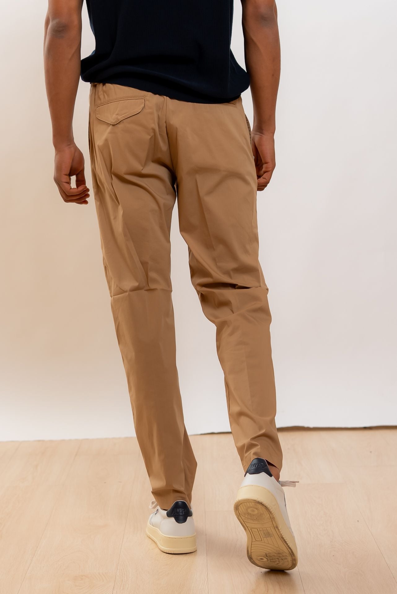 White Sand Pantalone Greg in Popeline Beige, retro