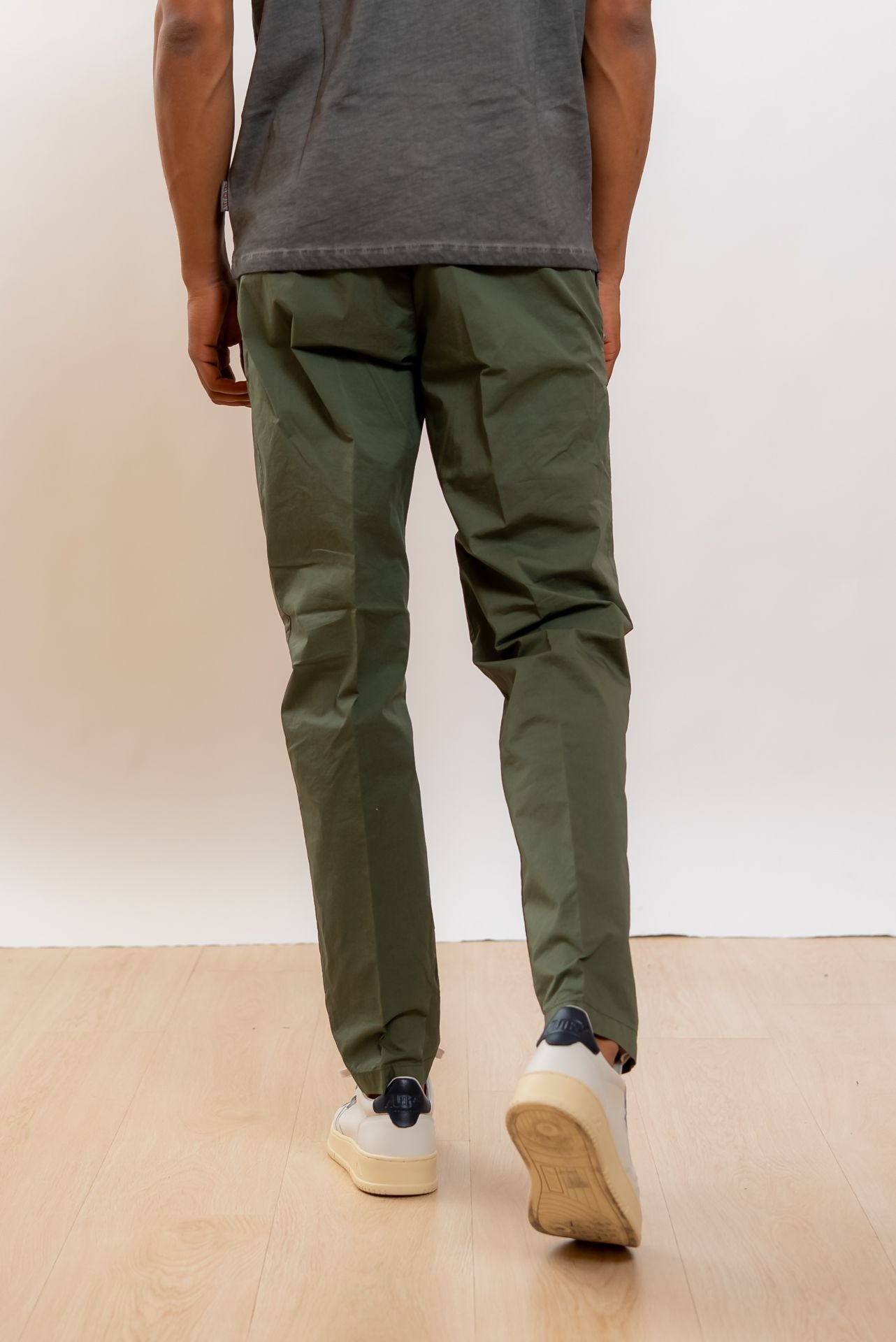 White Sand Pantalone Greg in Cotone Verde, retro