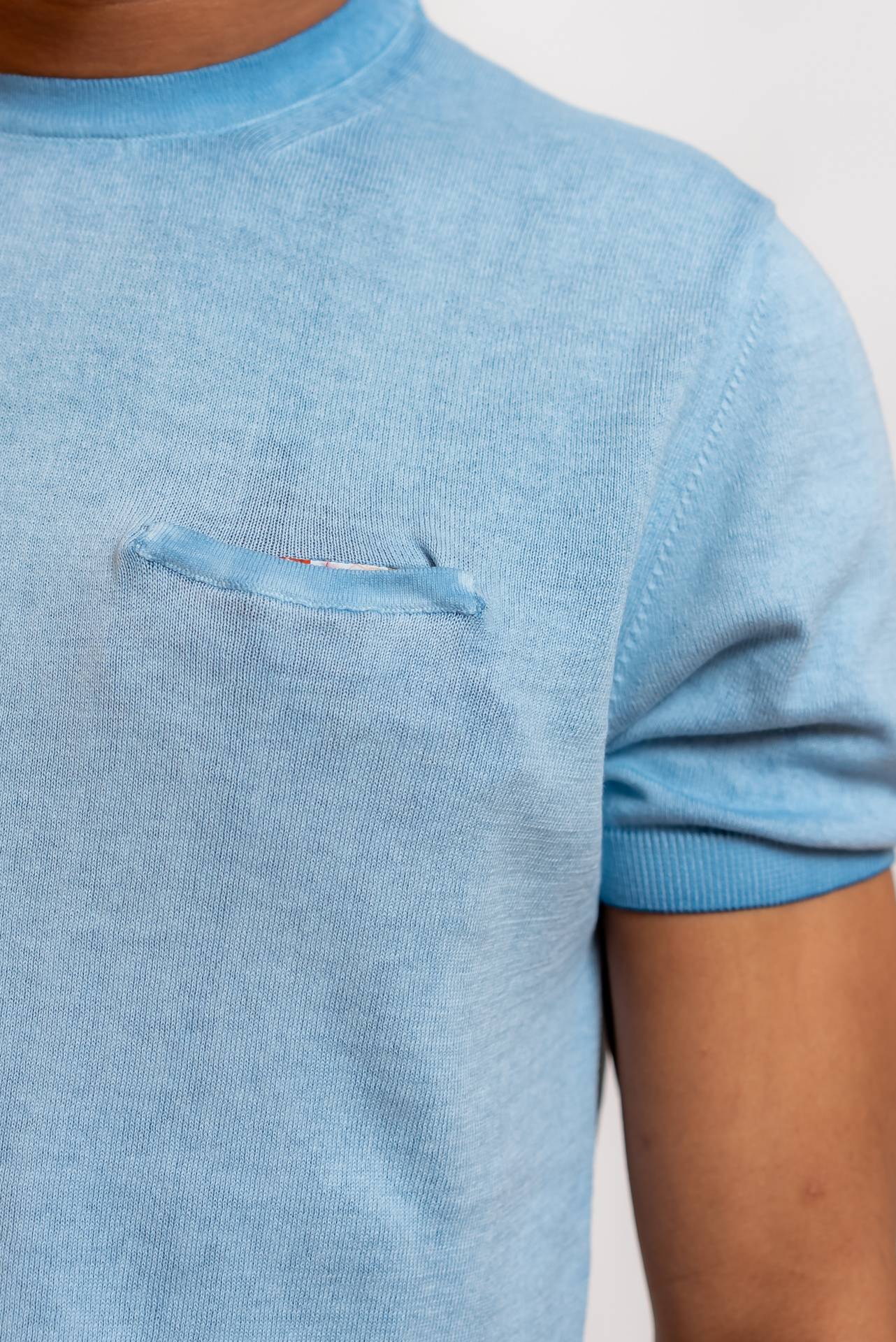 Bob Company uomo T-shirt Step in Filo di Cotone Blu, dettaglio