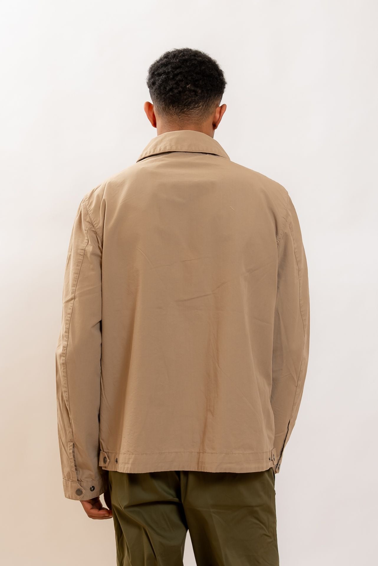 Barbour International uomo Giubbino Workes Casual in Cotone Beige, retro