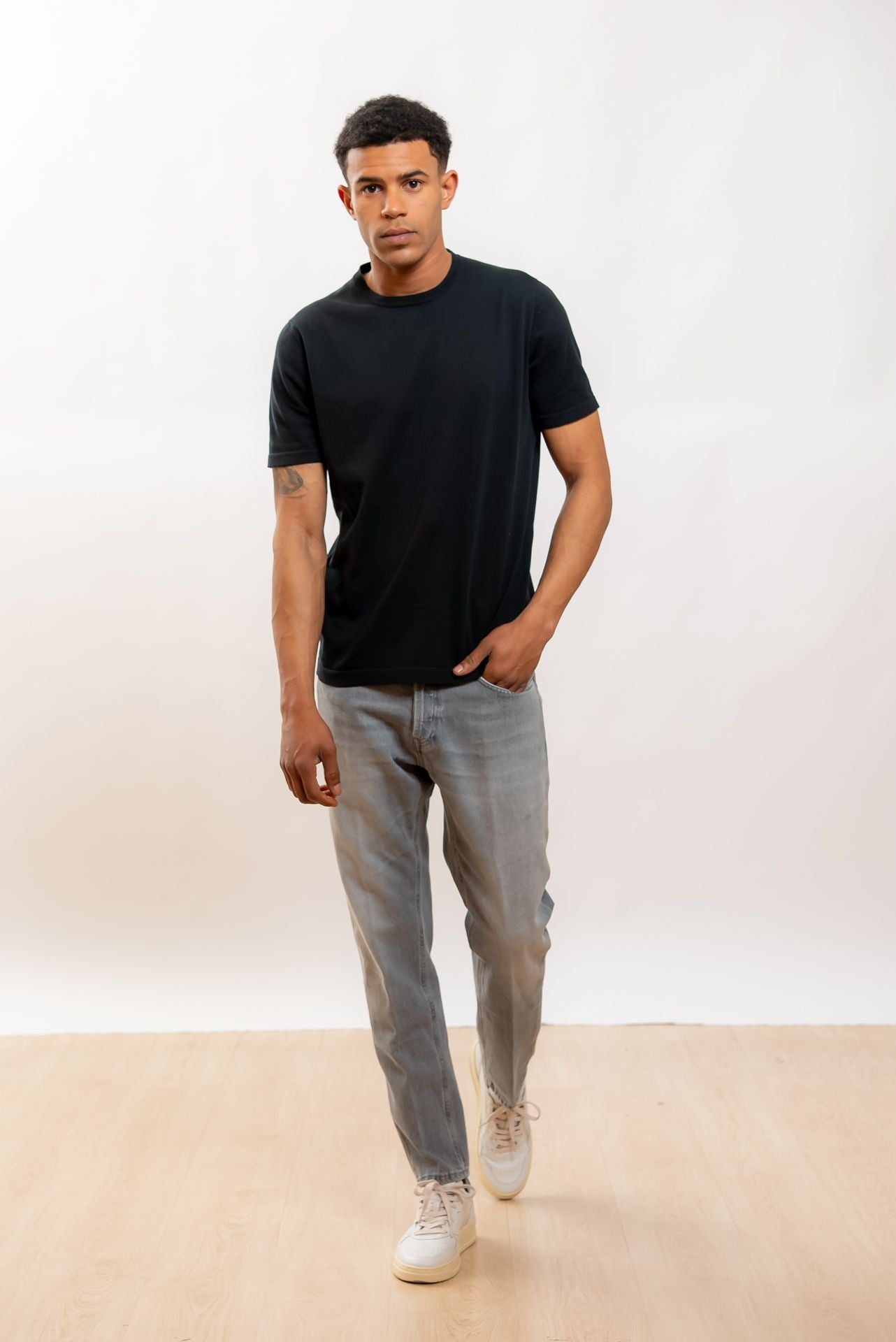 dondup uomo Jeans Dian Grigio Carrot Slim Fit, intero
