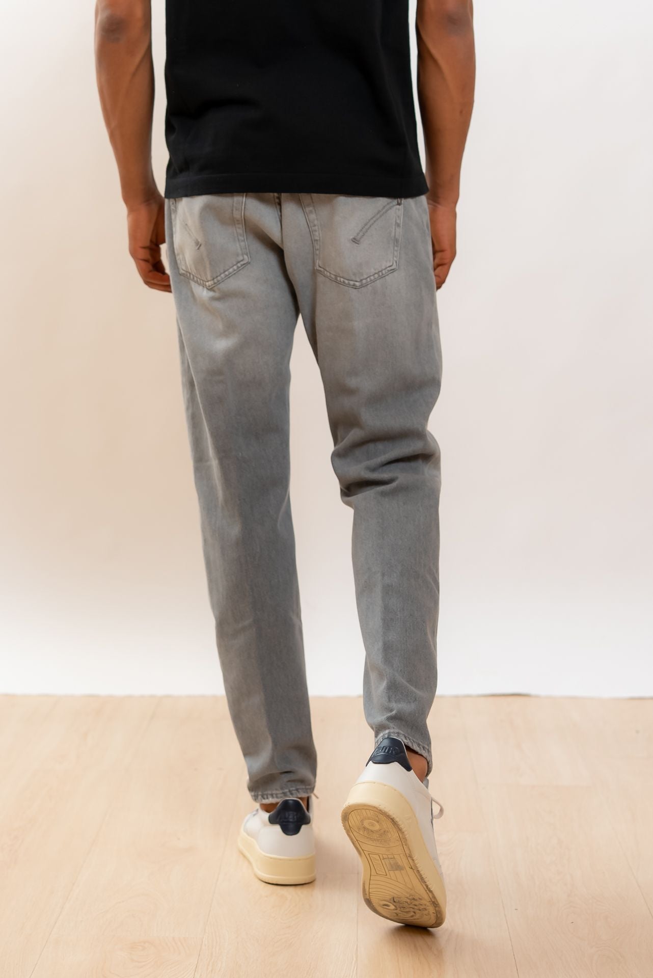 dondup uomo Jeans Dian Grigio Carrot Slim Fit, retro