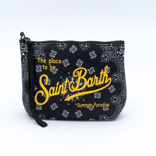 Pochette Aline Bandanna Round in Neoprene Nero