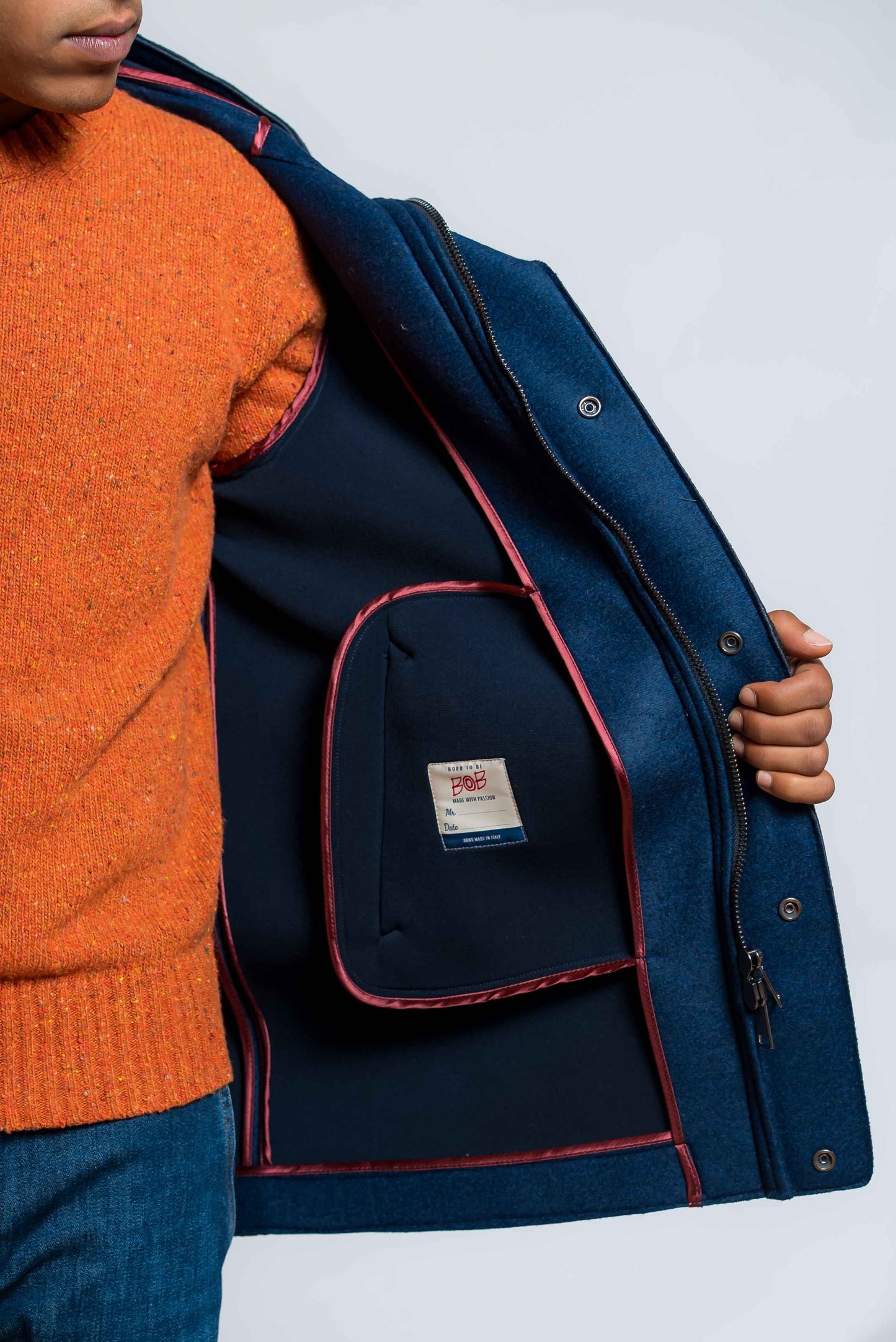 Cappotto Wick Monopetto in Neoprene Blu