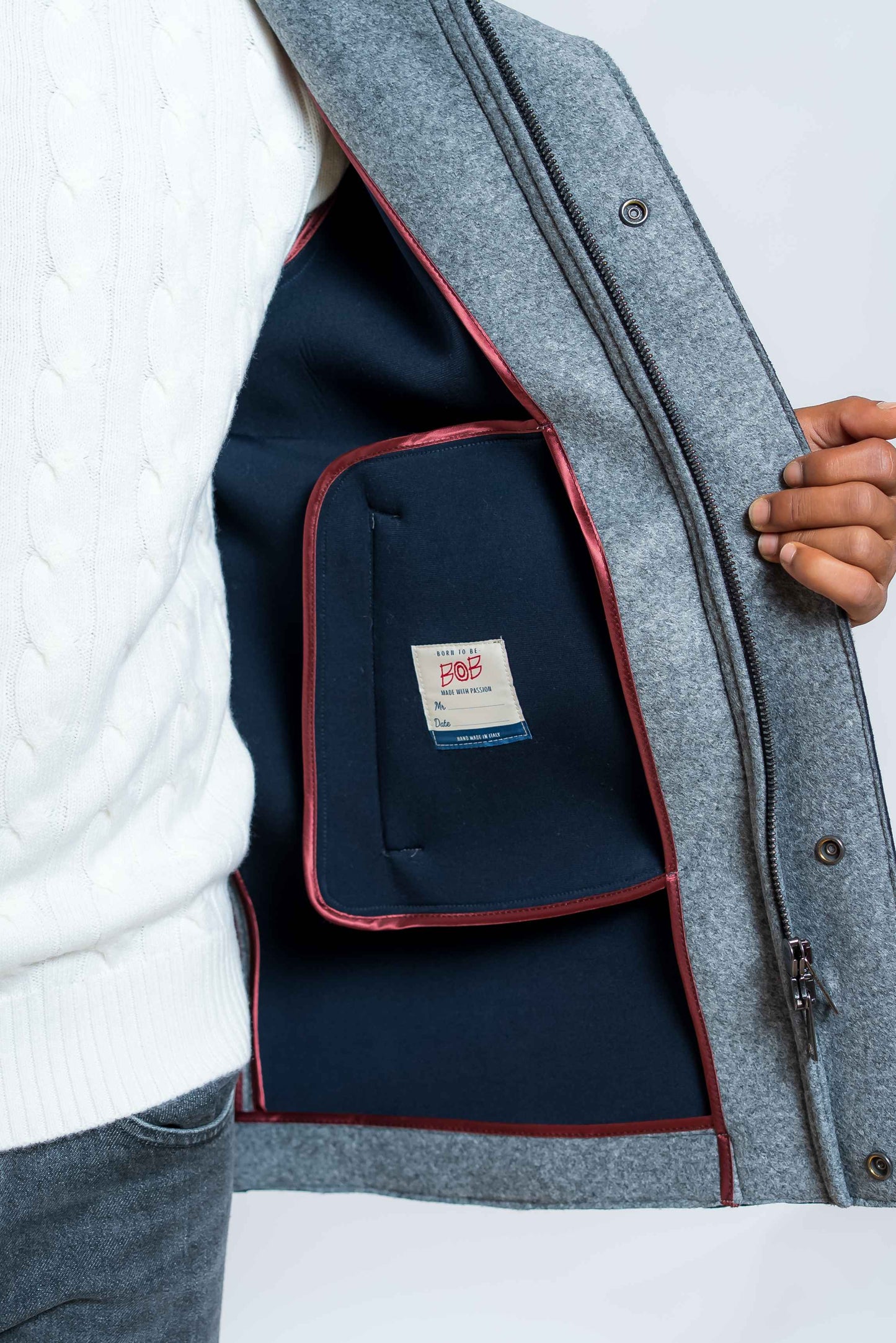 Cappotto Wick Monopetto in Neoprene Grigio