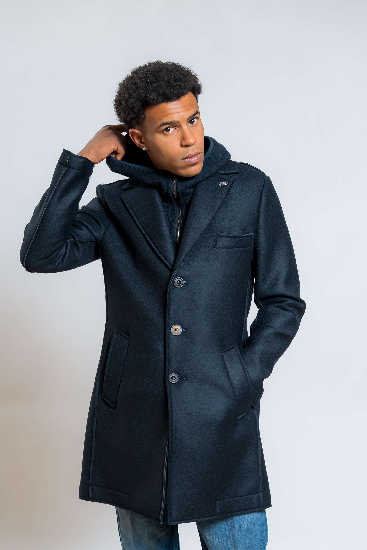 Cappotto Andy Monopetto in Neoprene Blu