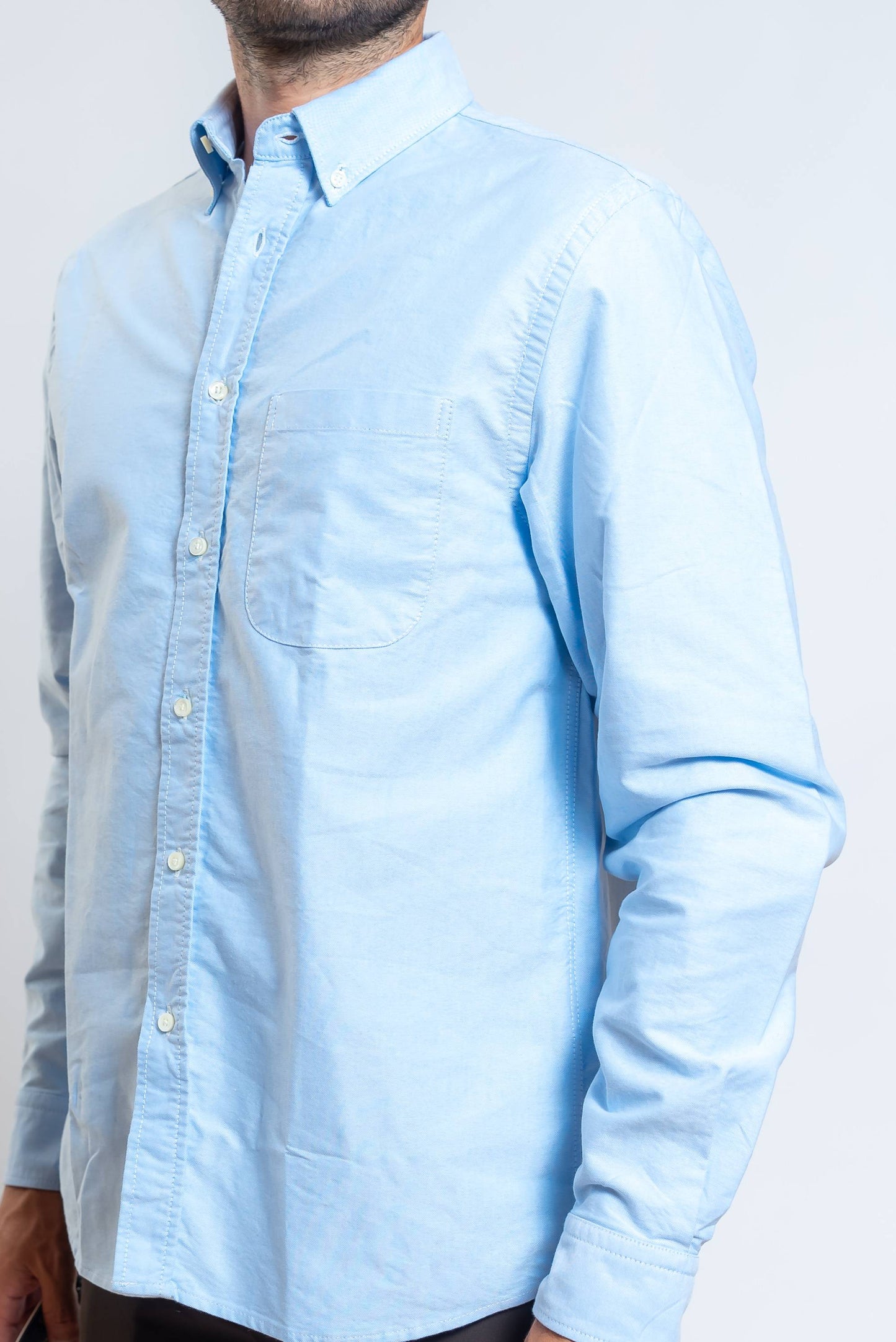 Camicia Cornell in Cotone Oxford Celeste