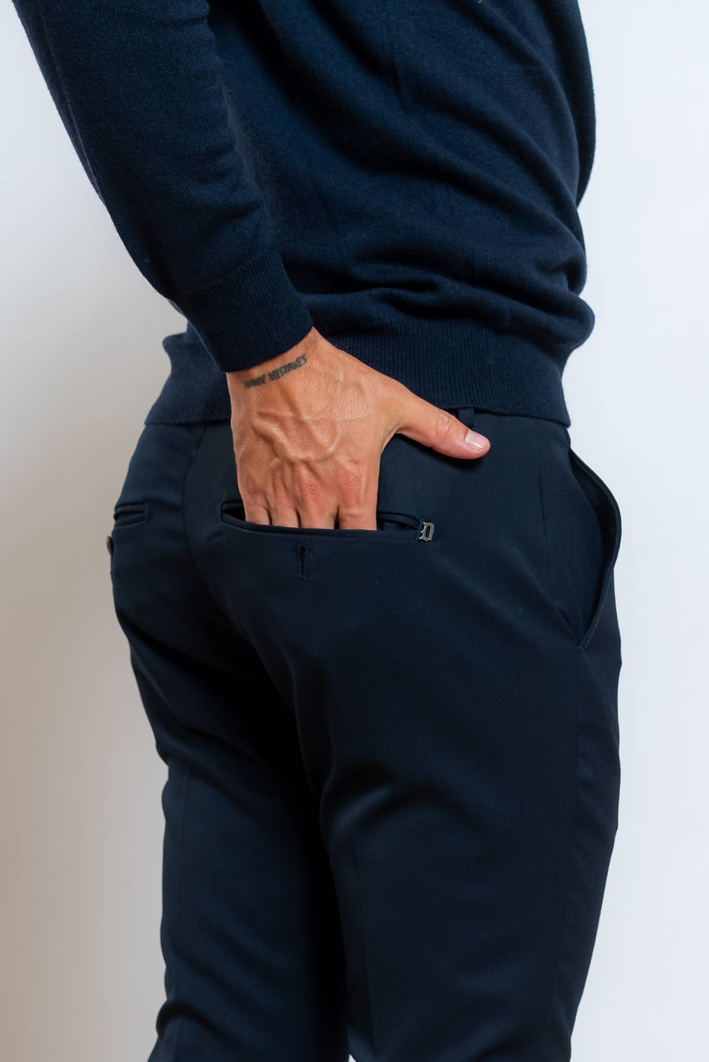 Pantaloni Gaubert in Misto Lana Blu