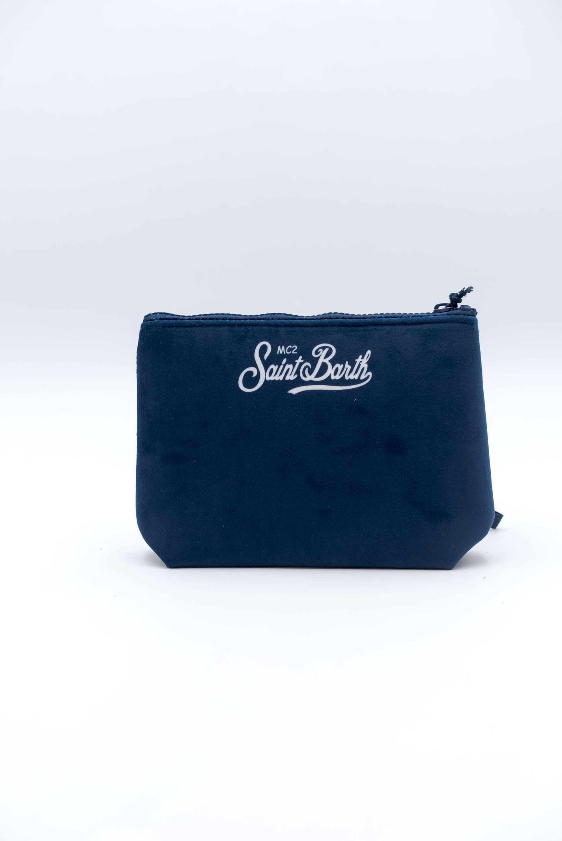 Pochette di mc2 saint bart modello aline w drink gin con scritta "save water drink gin tonic" - visuale posteriore con logo 