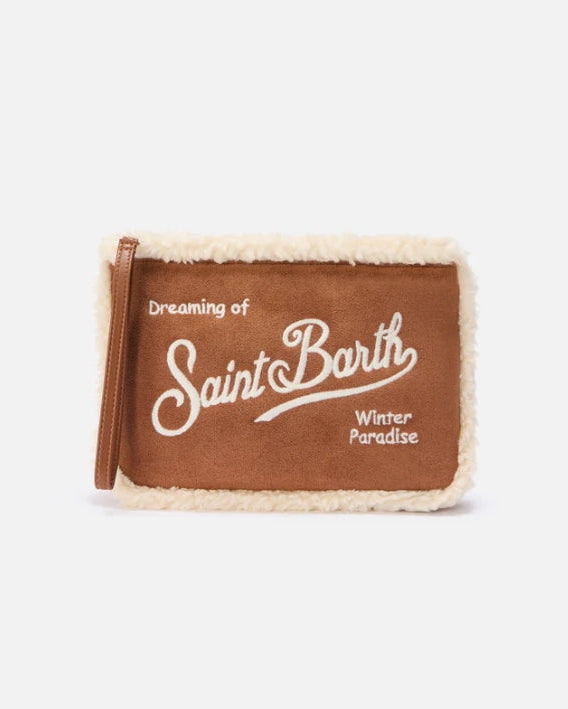 Pochette Aline Shearling Marrone