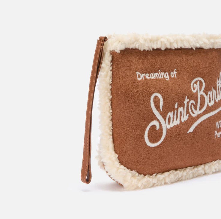 Pochette Aline Shearling Marrone