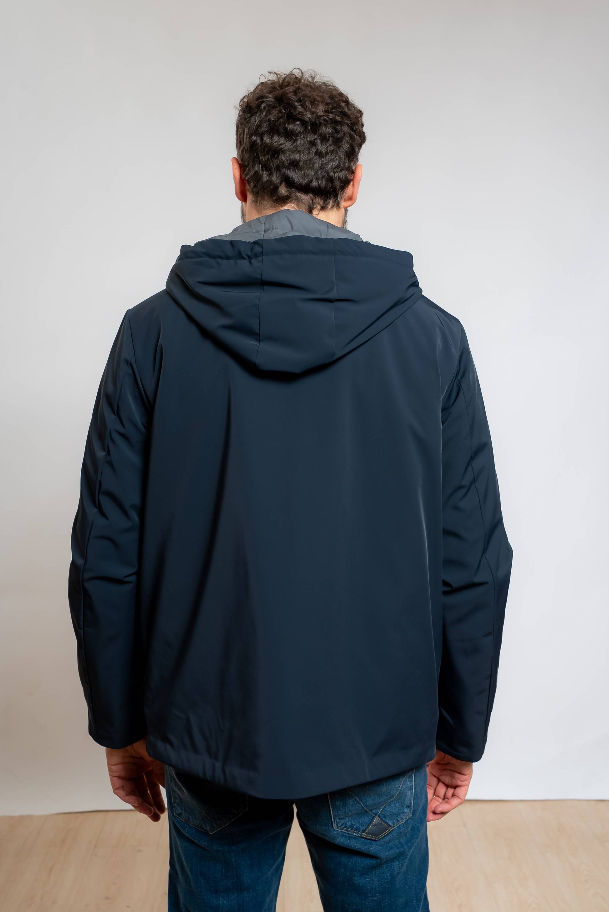 people of shibuya Giubbino Shikoku blu in tessuto tecnico da uomo, vista posteriore