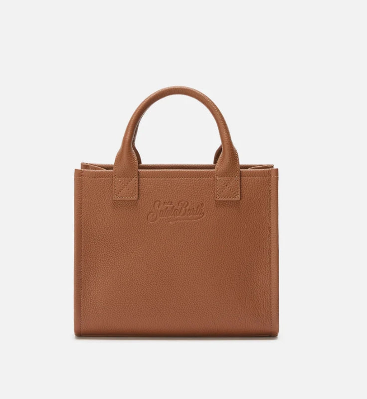 Borsa Vanity a Mano Midi In Pelle Marrone