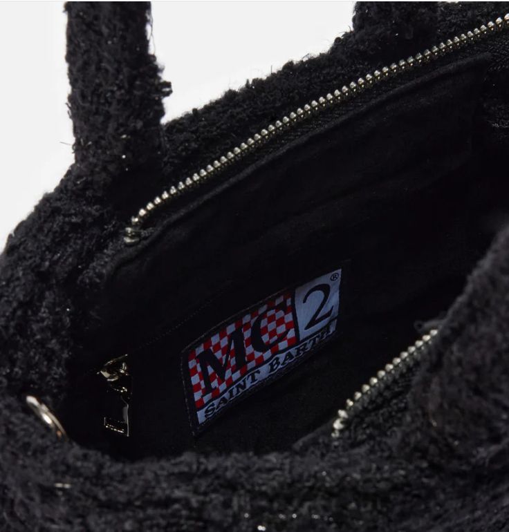 Borsa Vanity Mini in Tweed Nero